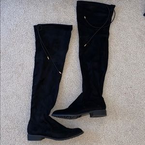 Faux Suede Thigh High Boots